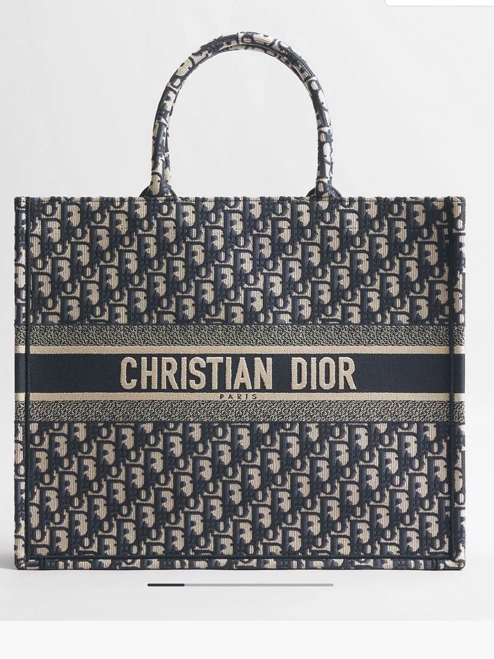 Dior Navy and Cream Book Tote. Size Large. Very good condition.